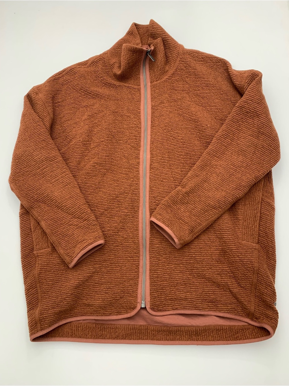 Lululemon Peaceful Moments Full Zip Heathered Ancient Copper Size 8 - Picture 6 of 13